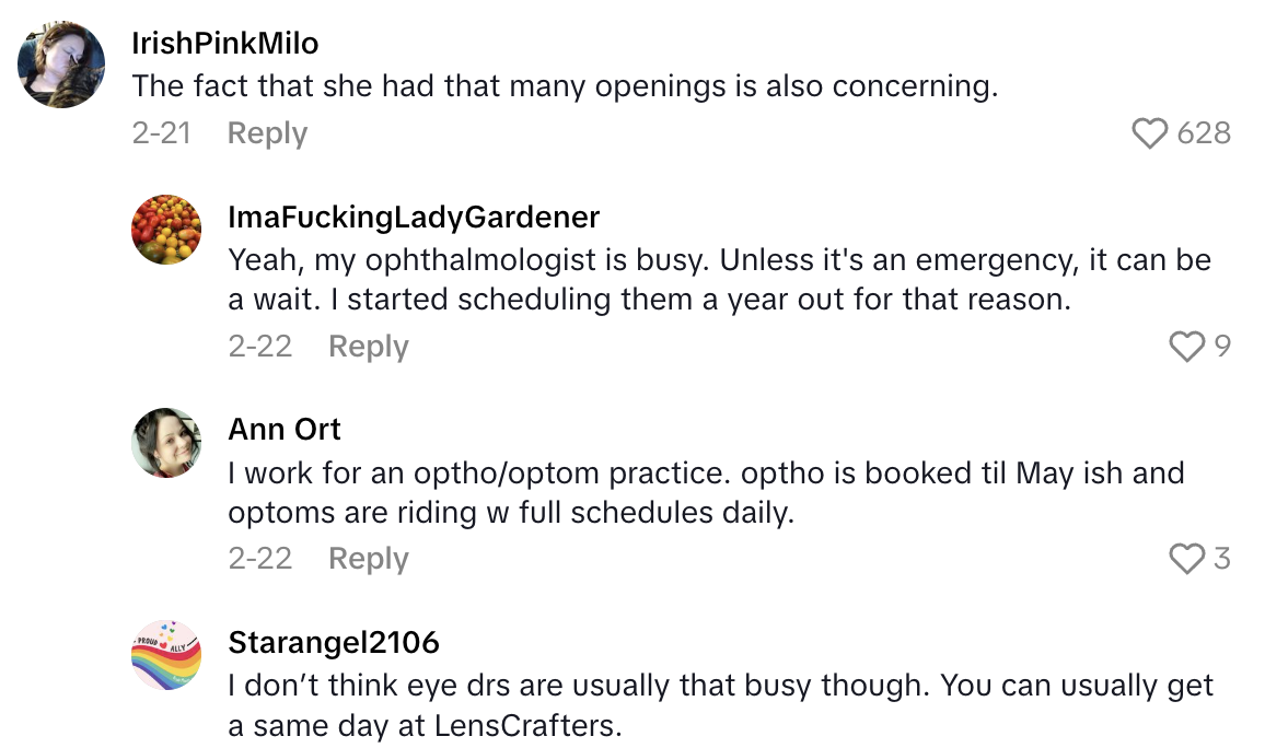 Screenshot 2025 07 02 at 8.47.40 AM A Patient Said She Decided Not To See An Eye Doctor Because Of Her Experience With The Receptionist